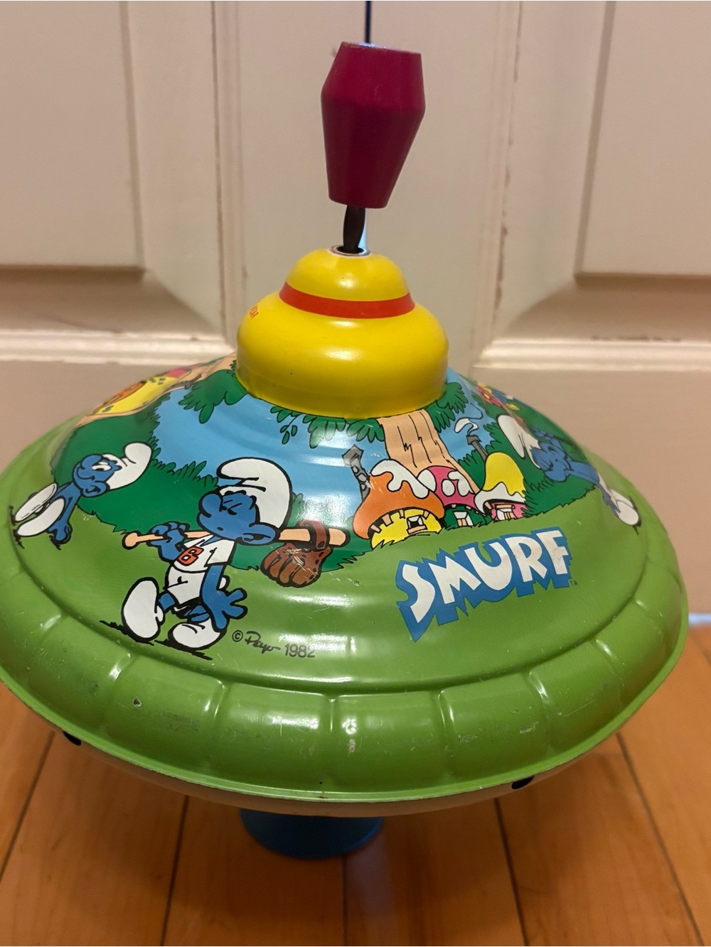 VINTAGE 1982 BIG SMURF SPINNING